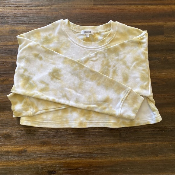 Missguided Green Crop Sweatshirt Size 10 - Picture 2 of 3